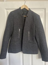 Caroll Paris Designer Dark Grey Wool Jacket Eu 40