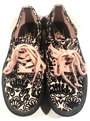 Vans Authentic Platform 2.0 Women's Black & Pink Velvet Sneakers Size 6 Y2k Cool