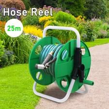 25M Portable Reinforced Tough Garden Hose Pipe Reel Cart Trolley Floor Standing