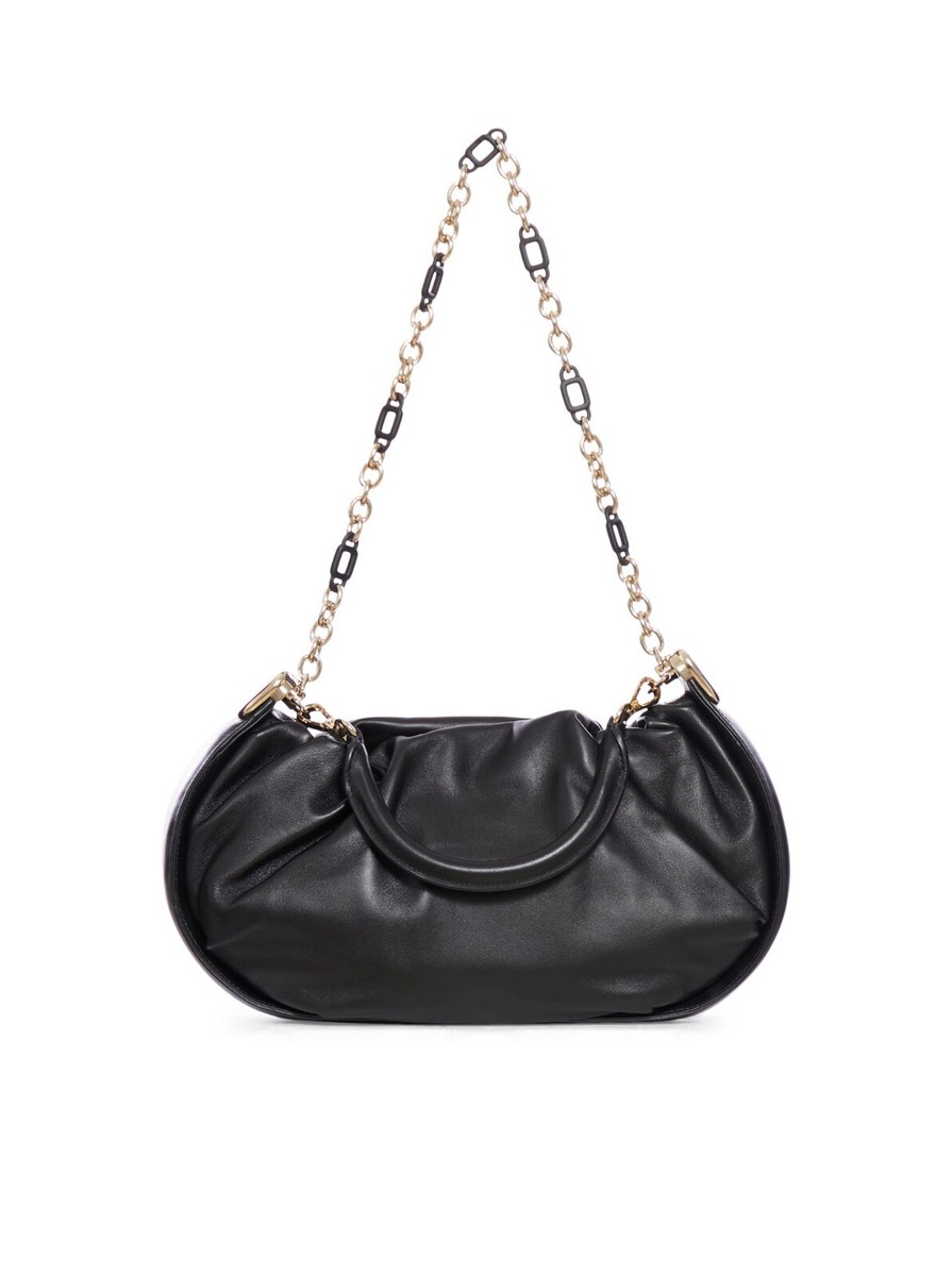 Roger VIvier Viv' Choc Royale Medium Black Leather Hobo Bag