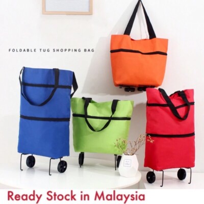 Bundle Of Mix Foldable Shopping Grocery Trolley Nylon Bag