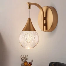 Modern LED Wall Sconce 5W Dimmable Wall Light Gold Globe Lamp Bedroom LivingRoom
