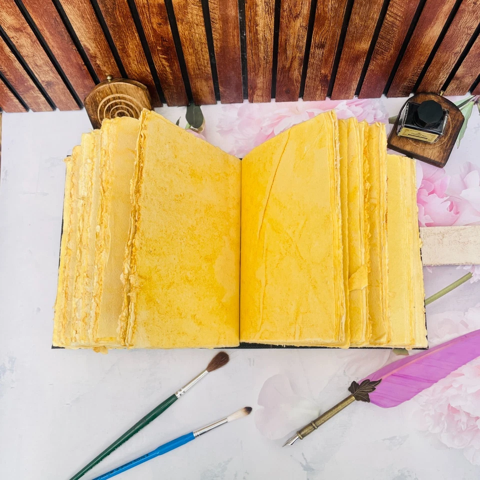 Grimoire extra large leather journal handmade sketchbook 400 pages Deer Printed - Image 3 of 4