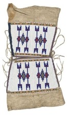Old American Style Handmade Native Woman Beaded Leggings Leather Fringes LG13