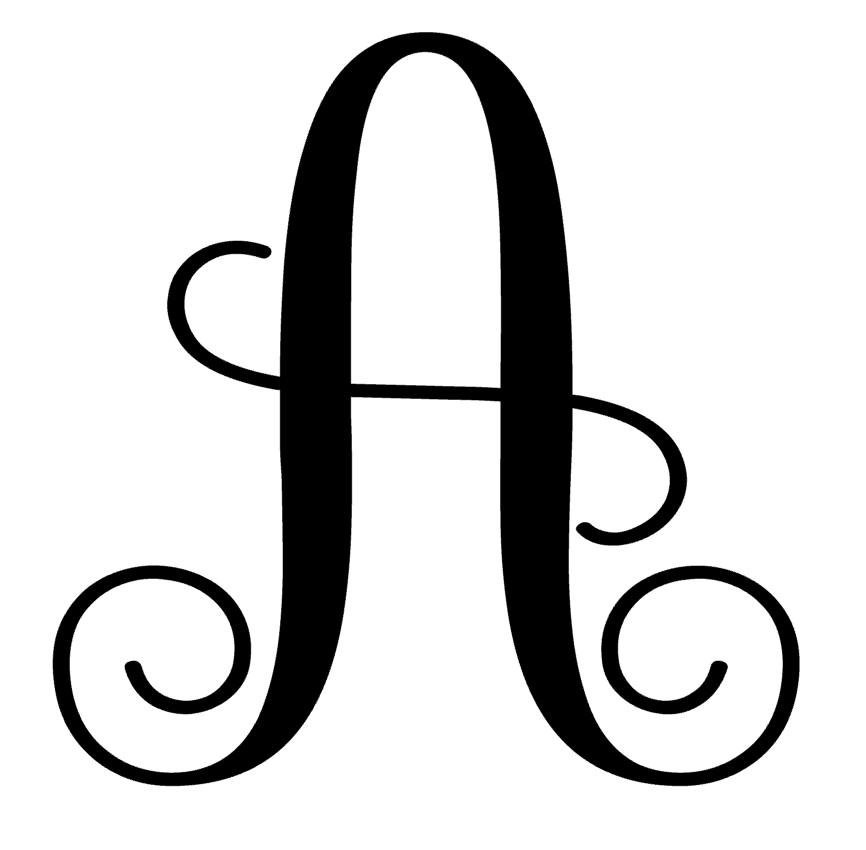 Monogram Letter A Vinyl Decal Sticker GradeZOO