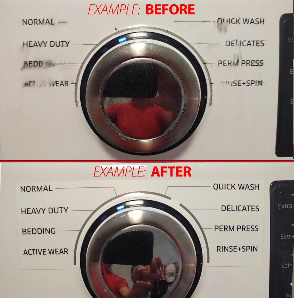 Samsung Washer Sticker Label - for Model WF42H5400AW Control Panel - Waterproof  - Image 2 of 4