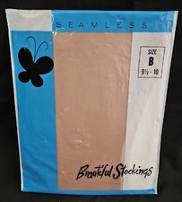 Vintage 1960s NOS sheer Seamless Nylons Size Medium 9 1/2-10