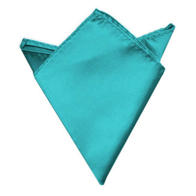 Plain Pocket Square Wedding Mens Satin Solid Handkerchief Hanky Suit Boys 23cm E - Foto 2