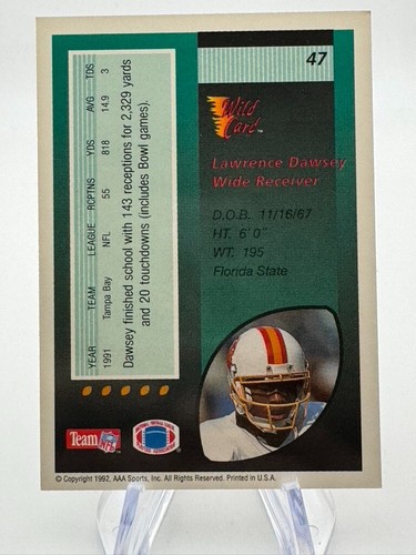 1991-92 Wild Card Football Card + Inserts - You Pick - Picture 34 of 82