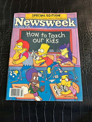 Simpsons New Week Newsweek Magazine Fall Winter 1990 The Simpsons How to Teach Our Kids ...