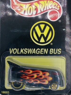 1997 Hot Wheels VW Drag Bus 18665 All Tune & Lube Black Flames