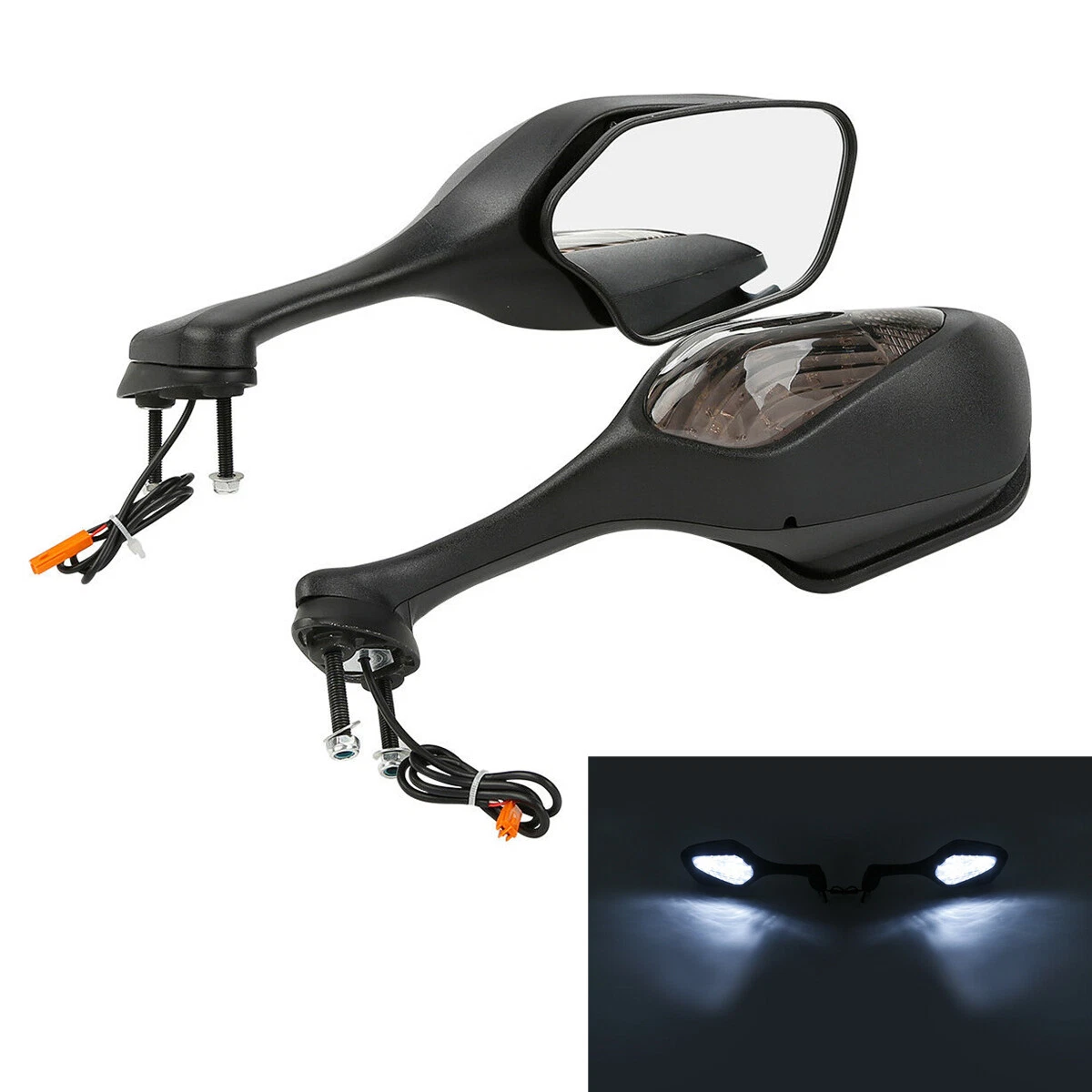 Black Rear View Mirrors LED Turn Signal Fit For Honda CBR 1000 RR 2008-2016 09