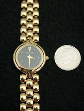 Wristwatch Lady's Simon Chang Faux Diamond Gold Plate Swiss 7J NOS 1980s France