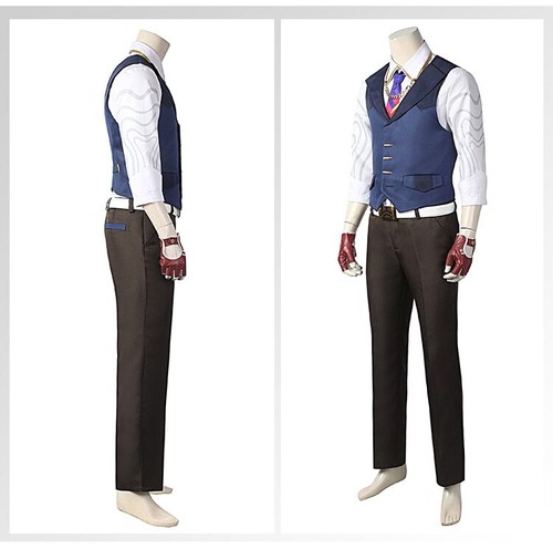 VALORANT Chamber Cosplay Costume Vest Pants Necktie Gloves Chamber Full Set - Picture 3 of 11