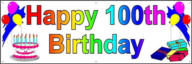 HAPPY 100th BIRTHDAY BANNER 2FT X 6FT NEW LARGER SIZE | eBay