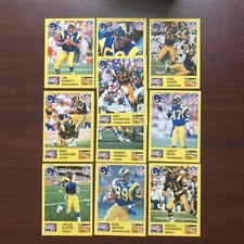 1987 LA RAMS FOOTBALL - JELLO COMPLETE SET (10) NFL CARDS - GENERAL FOODS 