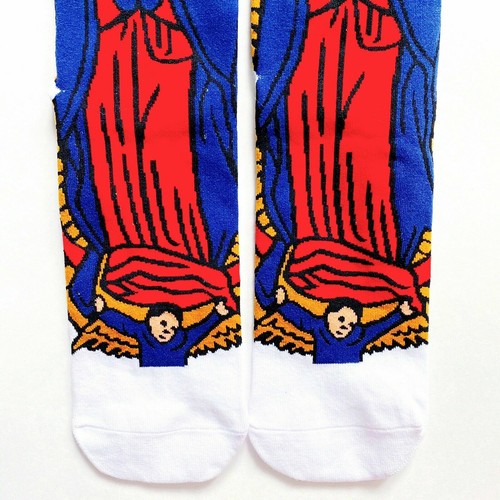 Virgin Mary NWT New Odd Sox Our Lady of Guadalupe Mexico Crew Socks Mens Womens - Picture 5 of 12