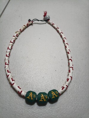 MLB MAJOR LEAGUE BASEBALL GAMEWEAR FROZEN ROPE LEATHER NECKLACE