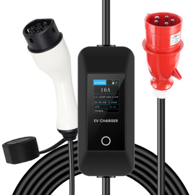 EV Ladegerät Ladekabel Starkstrom CEE 11KW/22KW 16A/32A Typ 2 Mobile Wallbox