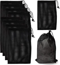 10Pcs Nylon Mesh Drawstring Bag,8 X 12 Inch Nylon Mesh Bags with Drawstrings Bla