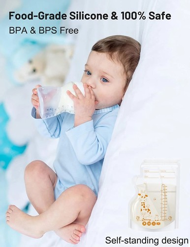 Breastmilk storage bag 8 OZ Pre-Sterilized Leak Proof Double Zipper 100 bag pack - Picture 7 of 7