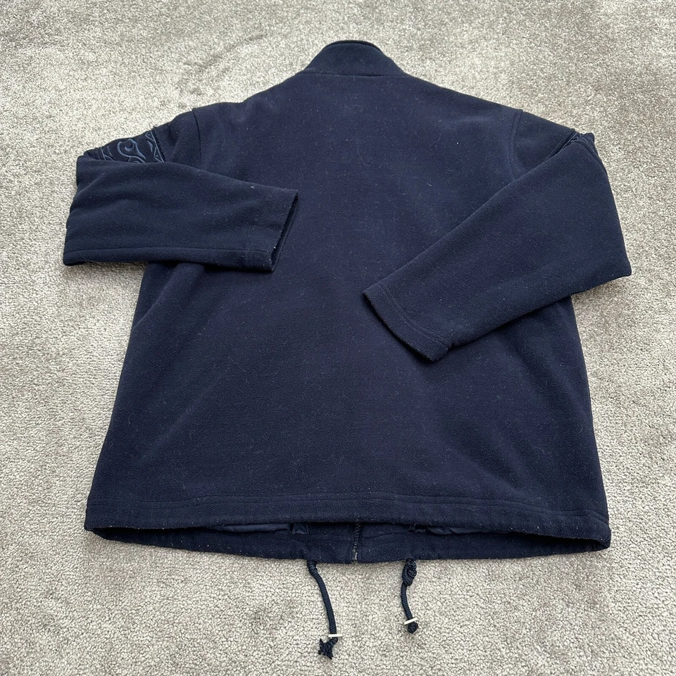 Chaqueta polar Dressbarn para mujer grande azul marino cremallera completa bolsillo simulado forrado al aire libre Foto 2 de 4