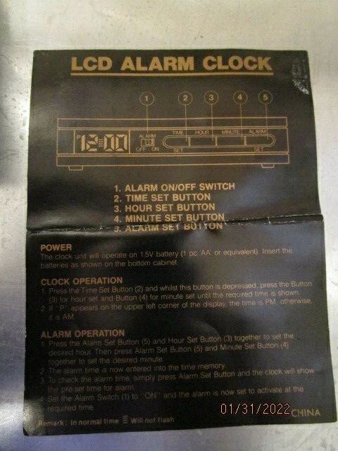 Retro Infinity Digital LCD Travel Battery Alarm Clock Faux Wood Grain b28 - Image 4 of 4