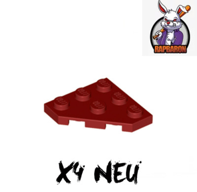 Lego    4x 3x3 Platte   Plate   Wedge   Cut Corner   Dark Red   2450   Neu