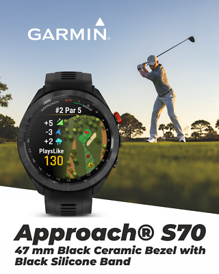 Garmin Approach S70 Black 47mm Golf GPS Watch 43000+ Courses Garmin Approach S70 Black 47mm Golf GPS Watch 43000+ Courses