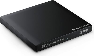 techPulse120 Externes USB UHD 4k M-Disc BDXL Laufwerk Blu-ray Brenner Superdrive