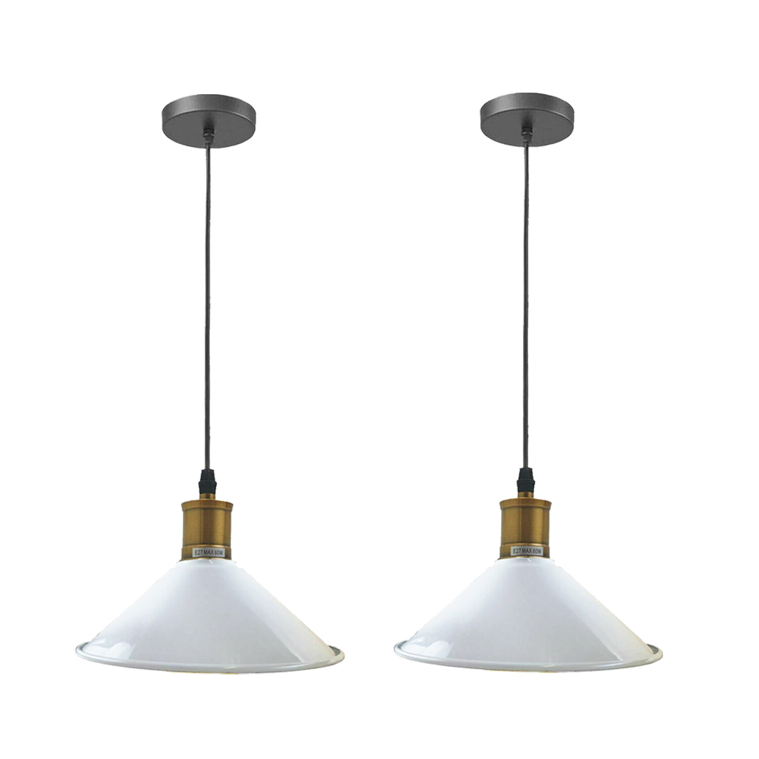 Suspension industrielle blanche 22cm pour illuminer votre îlot de cuisine
