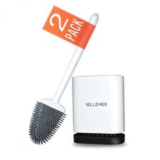 Toilet Brush and Holder Set for Bathroom, Flexible Toilet Bowl Brush Head wit...