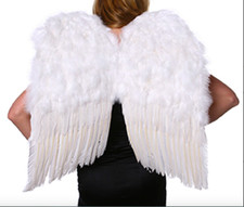 Large White Feather Wings Angel Fairy Costume Carnival Halloween 23x22