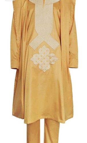 African Men 3 Pcs Dashiki Agbada - Picture 2 of 5