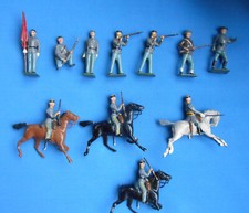 Cast Iron  W Britain Toy Horse Soldiers Lot of 11 US Civil War 2" tall