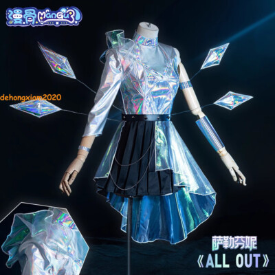 Game League of Legends LOL KDA Seraphine Cosplay Costume Women Fullset Dress