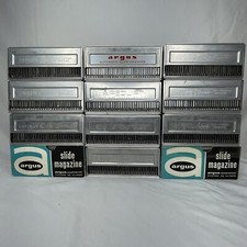  12 Vintage Slide Projector Magazines Trays Changers - Argus, Kodak, Airquipt