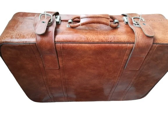 Faux leather suitcase sales