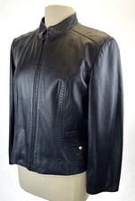 Revue Size L Dark Navy Blue Lamb Leather Jacket