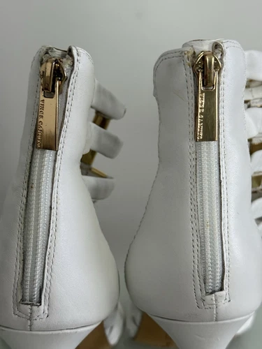 Vince Camuto Women's White/Gold Caged Gladiator Dress Stiletto/Heels Size: 8 1/2 - Imagen 8 de 15