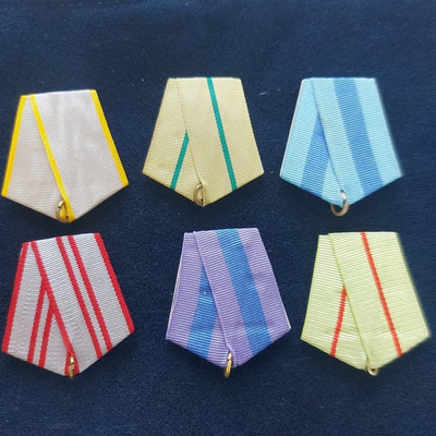  Suspension Block For Soviet Russian Medal Order Ribbon Aluminum Lot 6 pcs#K-30
