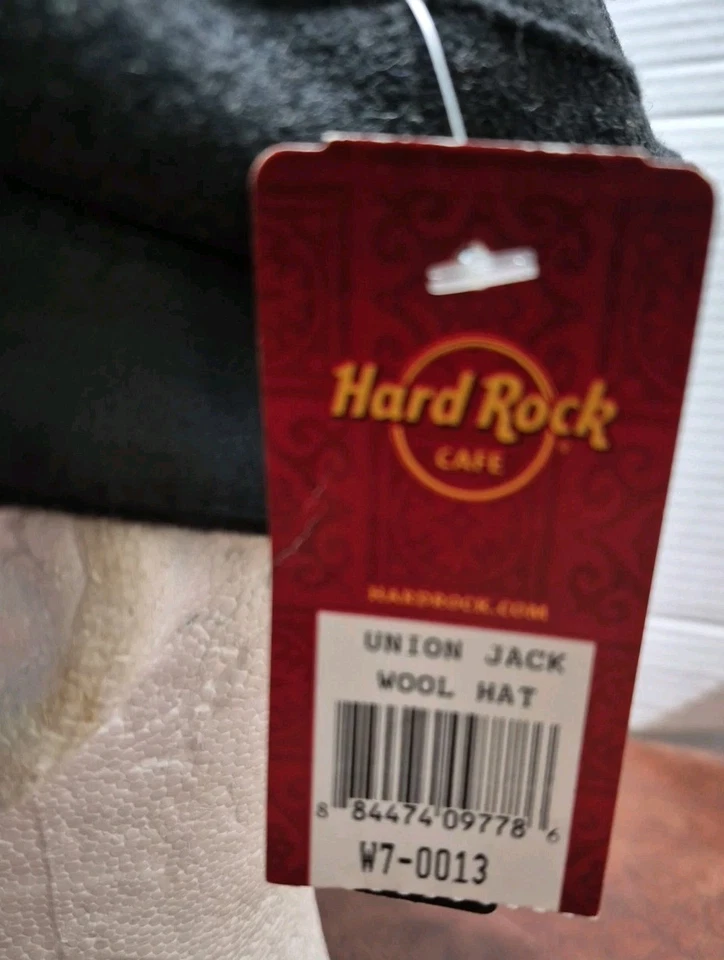 NUEVO CON ETIQUETAS Hard Rock Café Negro Lana Mezcla de Poli Talla Única Gorra Motociclista Reino Unido Foto 3 de 4