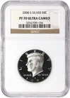 2008-S Kennedy Half Dollar 50c SILVER NGC PF70 Ultra Cameo - Perfect PF70 UC