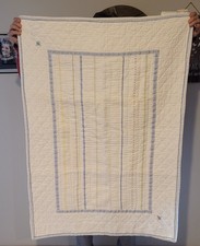 POTTERY BARN KIDS Crib Baby White Quilted 36x50 100 Cotton EUC Embroidered Bees