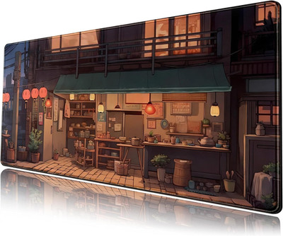 Anime Shop Desk Mat Retro Art Lofi Aesthetic Large Mouse Pad Extended Gaming Mou