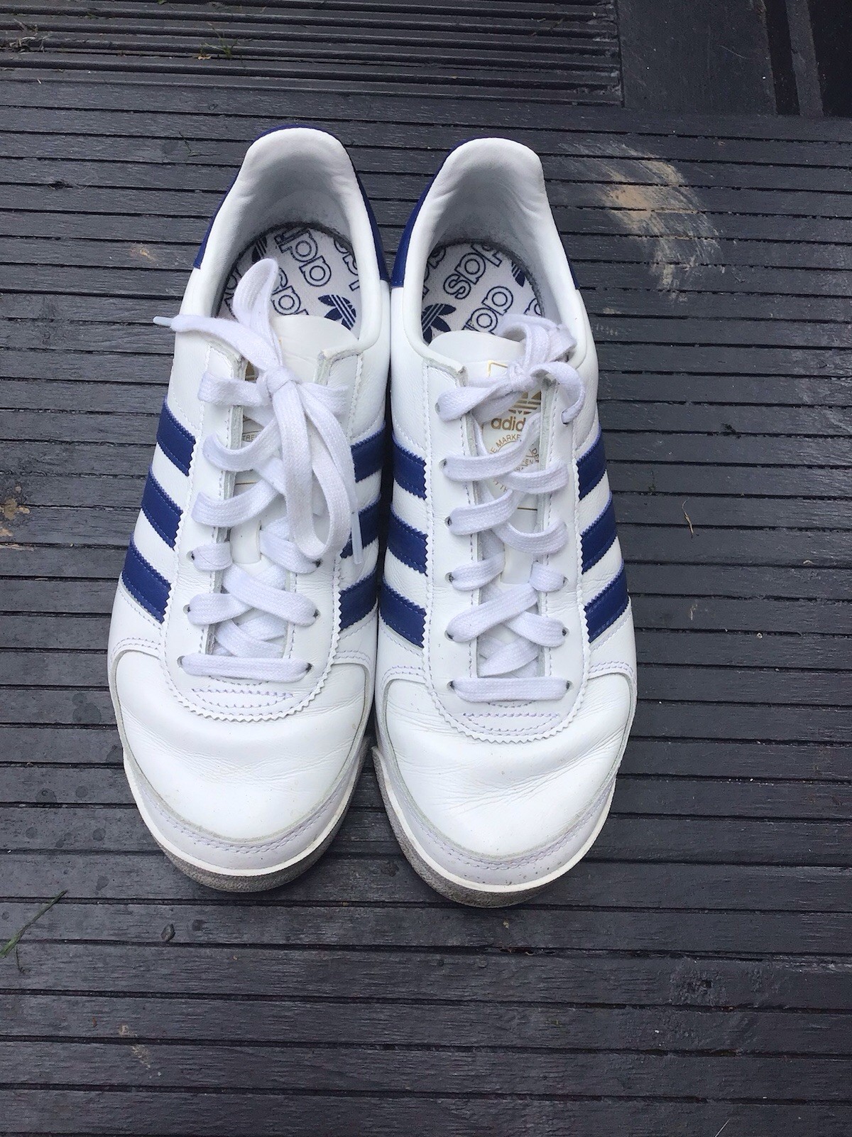 Adidas Originals AS520 Size 7 White/Blue Trainers Good Condition No Box