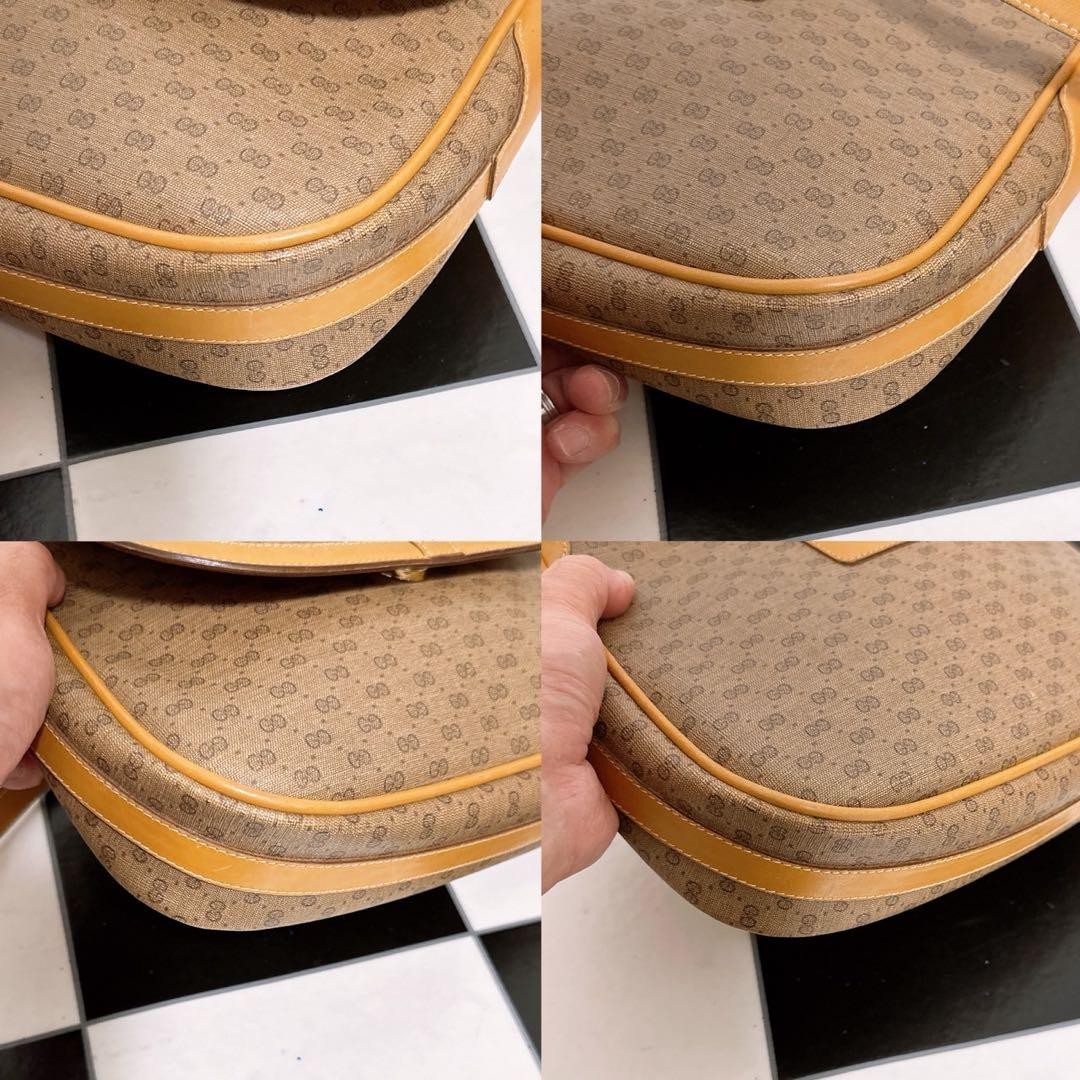 GUCCI Micro GG PVC Shoulder Bag Women's Small Crossbody Authentic Brown thumbnail 7