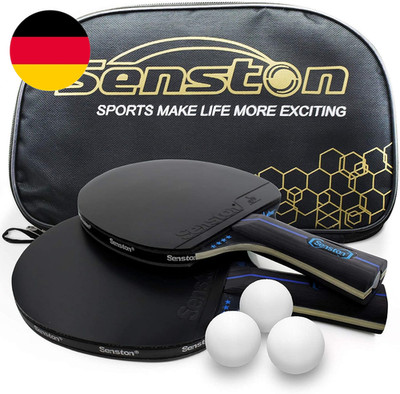 Senston Tischtennis Schläger Set, Profi 2 Tischtennisschläger Und 3 Tischtennis-