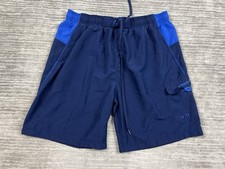 Speedo Shorts Mens XXL Blue Cargo Swimming Trunks Polyester