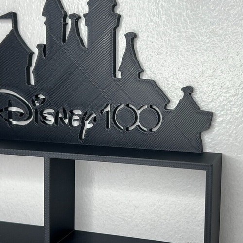 Disney 100 Castello Espositore Scaffale Nero Minimalista Decorazione da Collezione Plastica 8" - Foto 3 di 7